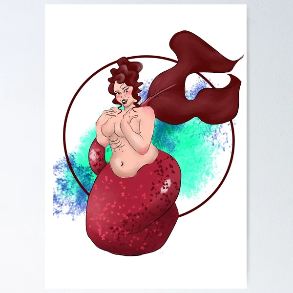 Fat mermaid Poster for Sale by HelenaPremudra