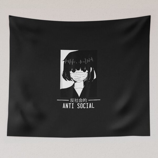 Item preview, Anti Social Japanese Text Aesthetic Vaporwave Ani designed and sold by favianjeterhare.