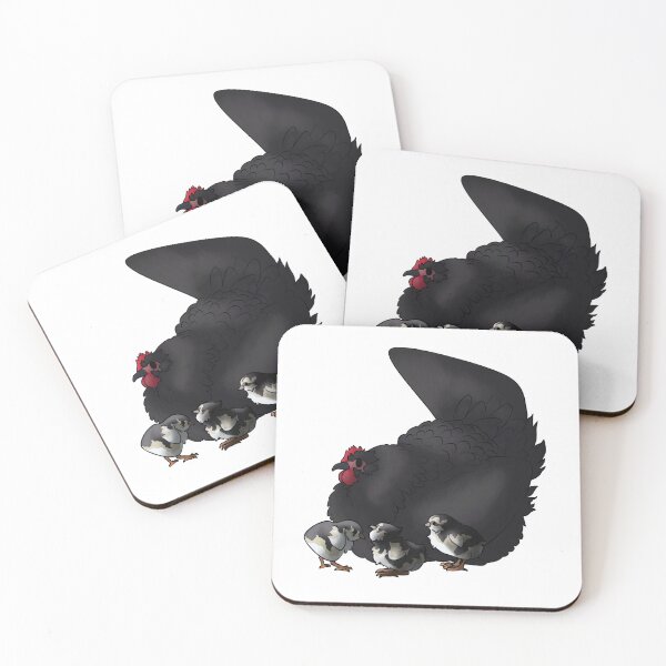Item preview, Black Australorp Hen and chicks designed and sold by Clucky-Designs.