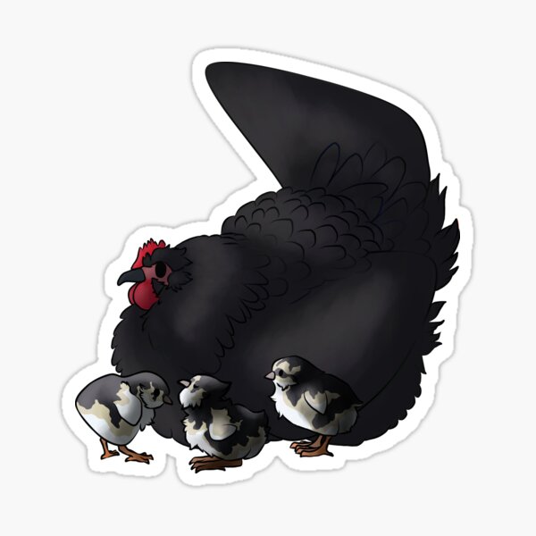 Item preview, Black Australorp Hen and chicks designed and sold by Clucky-Designs.