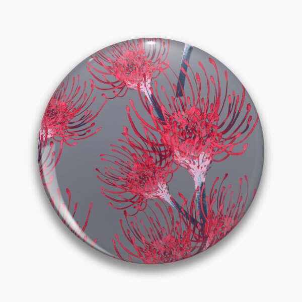Item preview, Seamless Red Flower Pincushion on Grey designed and sold by Crimson-thyme.