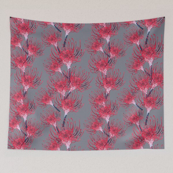 Item preview, Seamless Red Flower Pincushion on Grey designed and sold by Crimson-thyme.