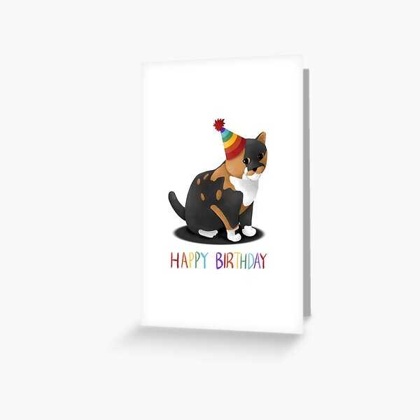 Happy Birthday Calico Cat Greeting Card