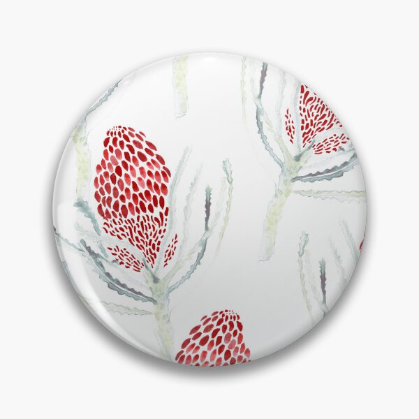 Item preview, Seamless Red Protea Flower Pattern on White designed and sold by Crimson-thyme.