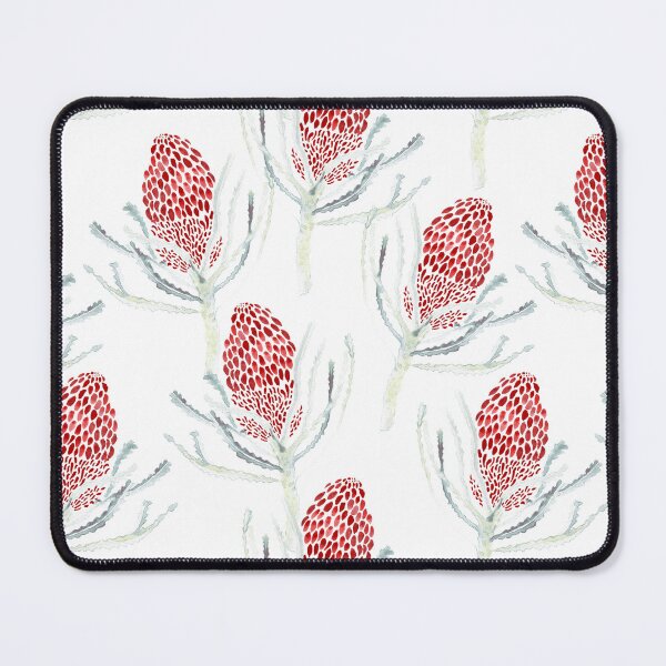 Item preview, Seamless Red Protea Flower Pattern on White designed and sold by Crimson-thyme.