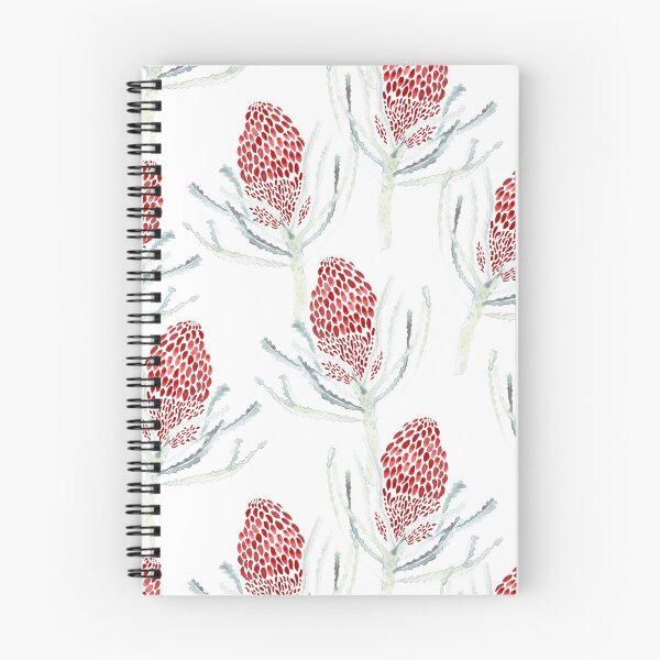 Item preview, Seamless Red Protea Flower Pattern on White designed and sold by Crimson-thyme.