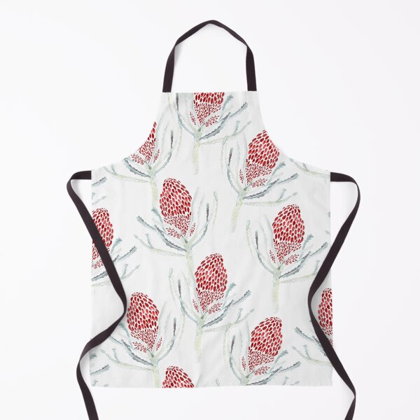 Item preview, Seamless Red Protea Flower Pattern on White designed and sold by Crimson-thyme.