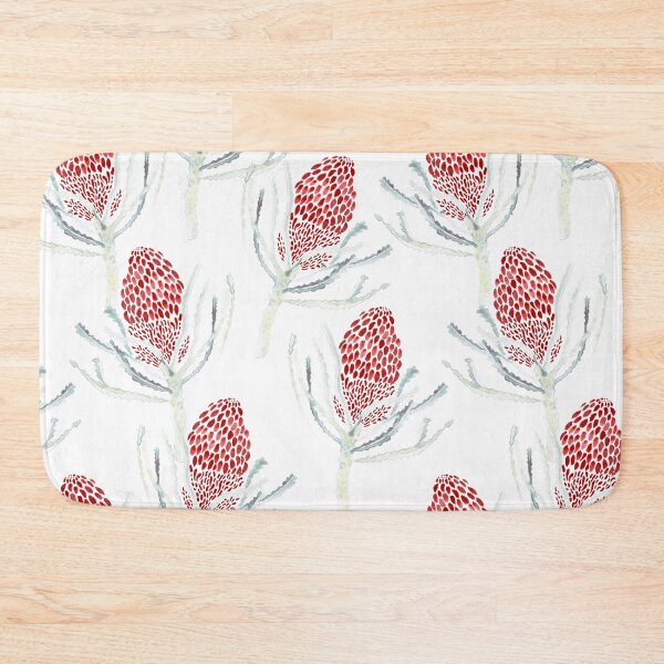 Item preview, Seamless Red Protea Flower Pattern on White designed and sold by Crimson-thyme.