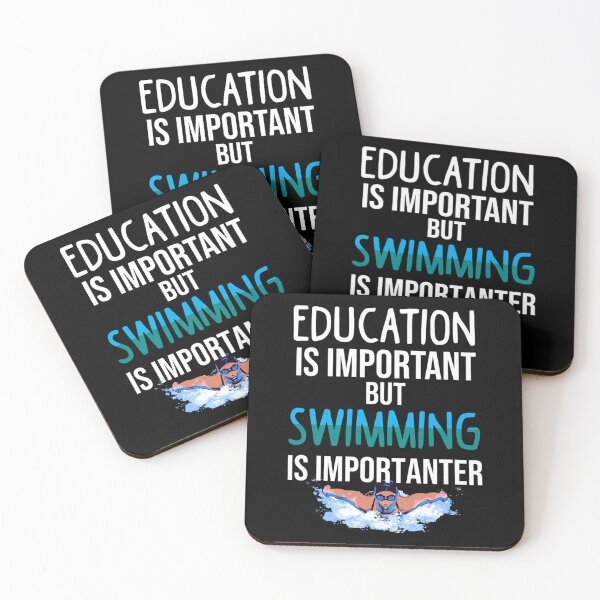 Aperçu de l'œuvre L'éducation est importante mais la natation est importante la natation drôle T-shirt classique créée et vendue par veronicaab.