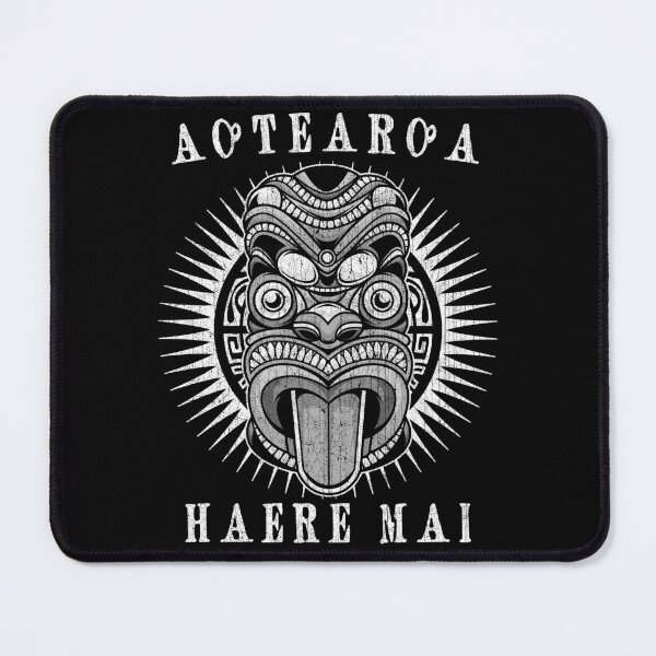 Item preview, Aotearoa (New Zealand) Haere Mai (Welcome) Maori Traditional, Warrior Mask Design designed and sold by Proverbial Wisdom Design.