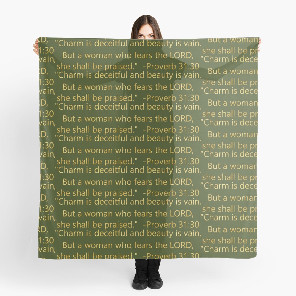 Bible Scripture Proverb 31:30 Scarf