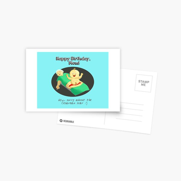 Cesarean Baby Postcard
