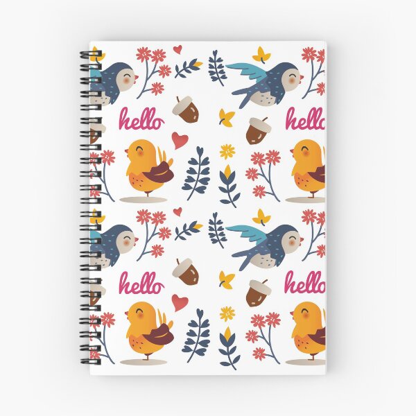 Item preview, Hello Cute Bluebird Birds and Flowers Pattern designed and sold by LarkDesigns.