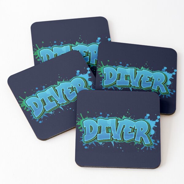 Item preview, Diver Graffiti Paint Splash - Gift for Divers and Freedivers designed and sold by cotros.