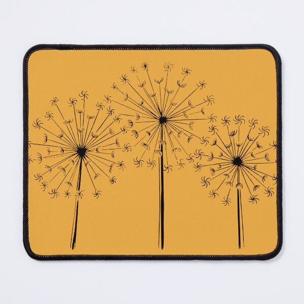 Item preview, Dandelions Linocut print in Mustard Yellow designed and sold by Maddy Bennett.
