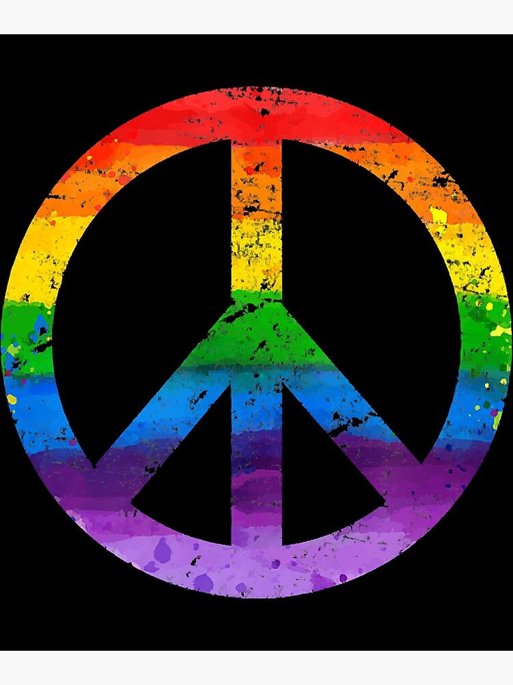 Hippie Peace Sign Lgbt Flag Rainbow Pride Gay Lesbian Flags Photographic Print For Sale By 