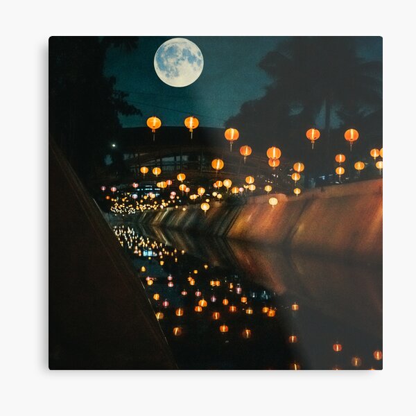 Wish Lanterns for Love Metal Print