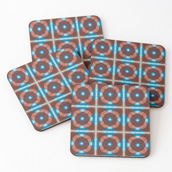 Item preview,  Colorful pattern inspired by African atmospheres in the colors red and blue designed and sold by Jonnekesart.