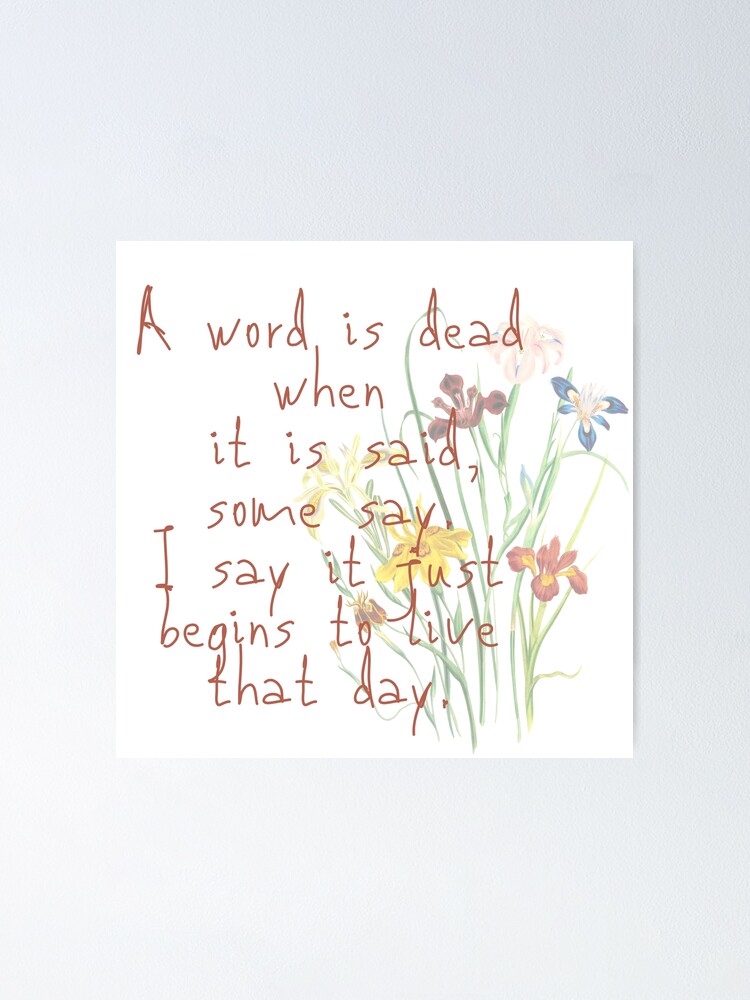  a word is dead emily dickinson poster for sale by meridina redbubble