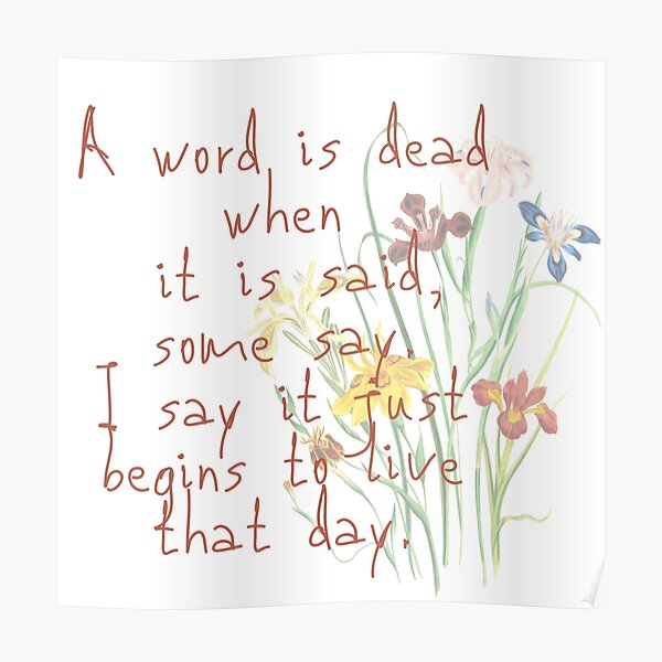  a word is dead emily dickinson poster for sale by meridina redbubble