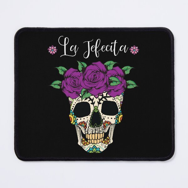 Item preview, Calavera Sugar Skull Head Blue Roses Day of The Dead Gift designed and sold by haselshirt.