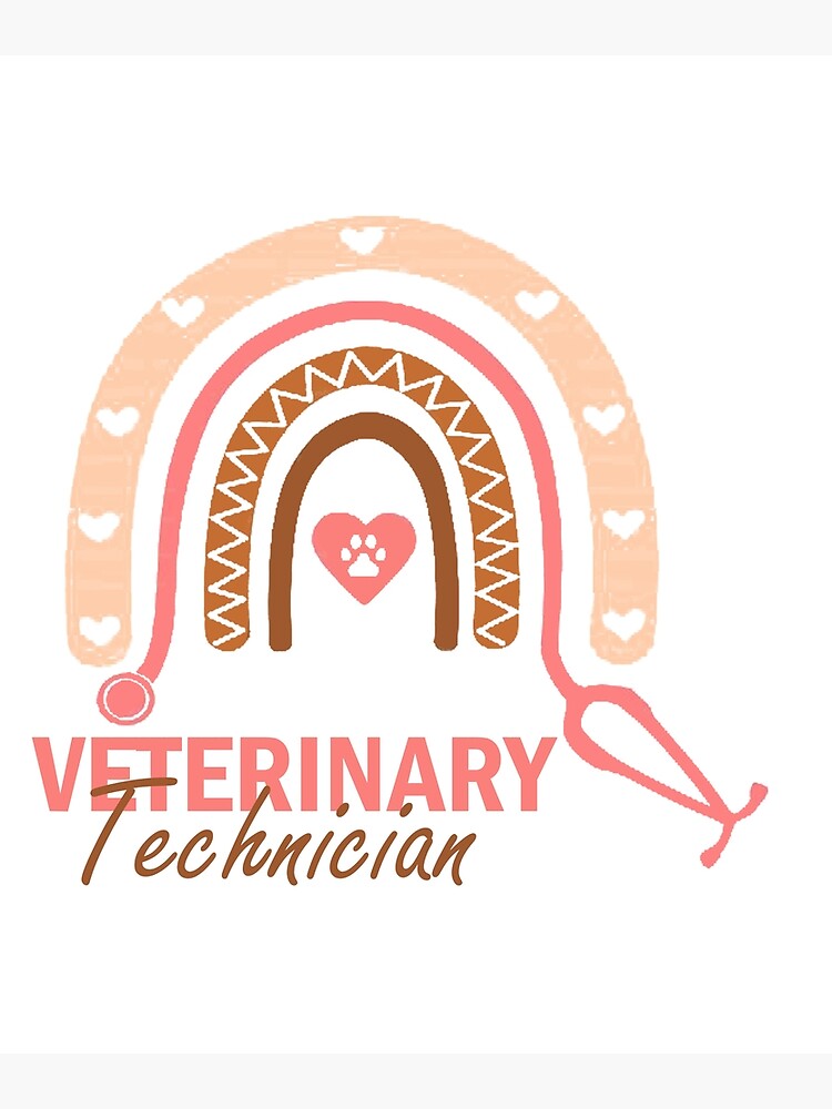 "Veterinary Technician Vet Tech Veterinarian Rainbow" Poster for Sale