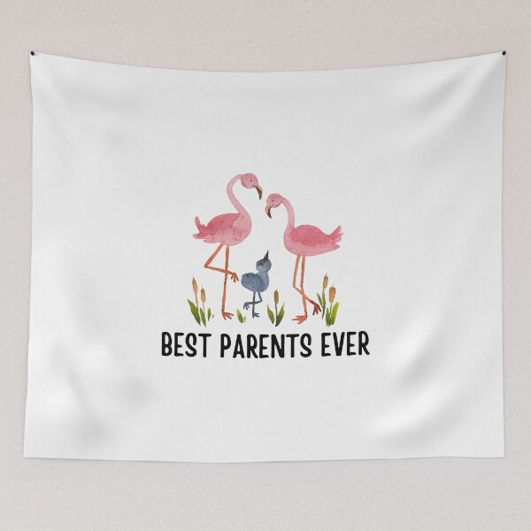 Item preview, Best Parents Ever cute flamingo couple with baby bird Global parents day | Best gifts for new parents designed and sold by Yaatra.