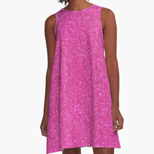 Pink Faux Glitter 1 A-Line Dress