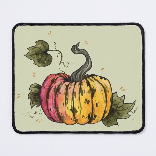 Item preview, Multicolored pumpkin in watercolor on green designed and sold by Ellen Wilberg.