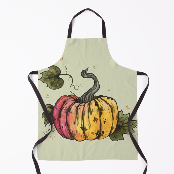 Item preview, Multicolored pumpkin in watercolor on green designed and sold by Ellen Wilberg.