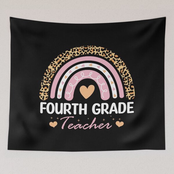 Item preview, Fourth Grade Teacher Leopard Rainbow 4th Grade kindergarten graduation  designed and sold by Majesticoo.