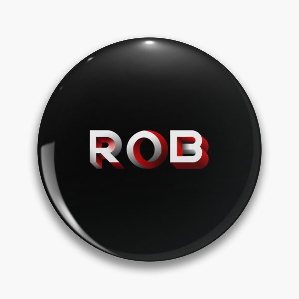 Item preview, Rob Name Tag, impossible text 3D illusion Black White Red| Perfect Gift designed and sold by laurecara.