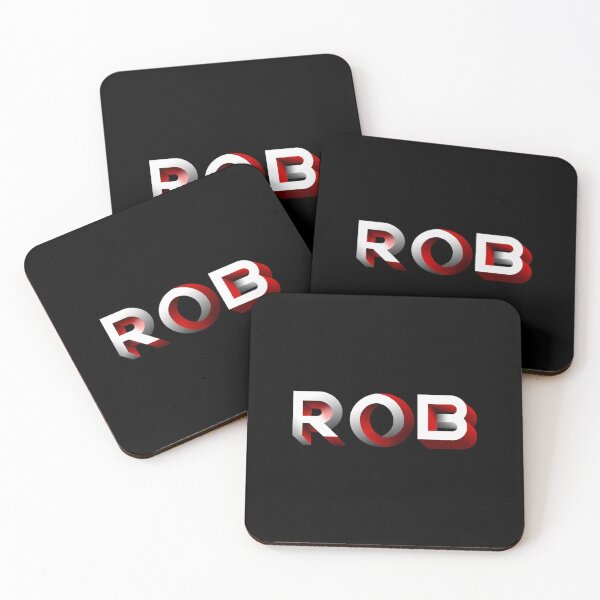 Item preview, Rob Name Tag, impossible text 3D illusion Black White Red| Perfect Gift designed and sold by laurecara.