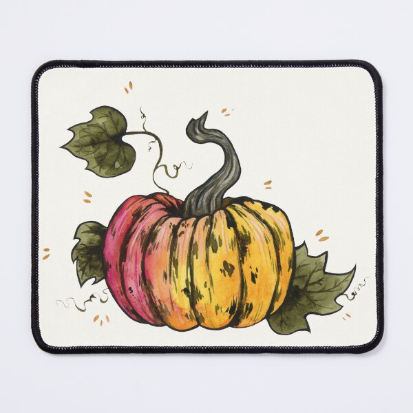 Item preview, Multicolored pumpkin in watercolor on cream designed and sold by Ellen Wilberg.