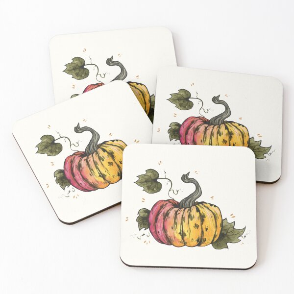 Item preview, Multicolored pumpkin in watercolor on cream designed and sold by Ellen Wilberg.