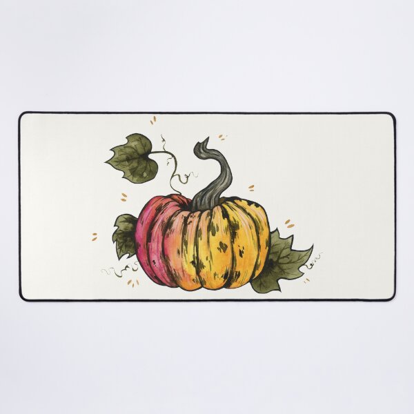 Item preview, Multicolored pumpkin in watercolor on cream designed and sold by Ellen Wilberg.