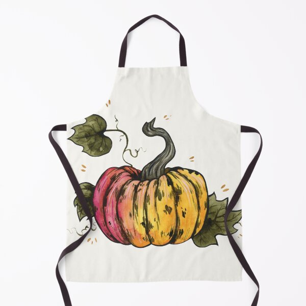 Item preview, Multicolored pumpkin in watercolor on cream designed and sold by Ellen Wilberg.