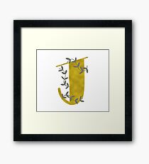 Gold J Monogram Framed Print