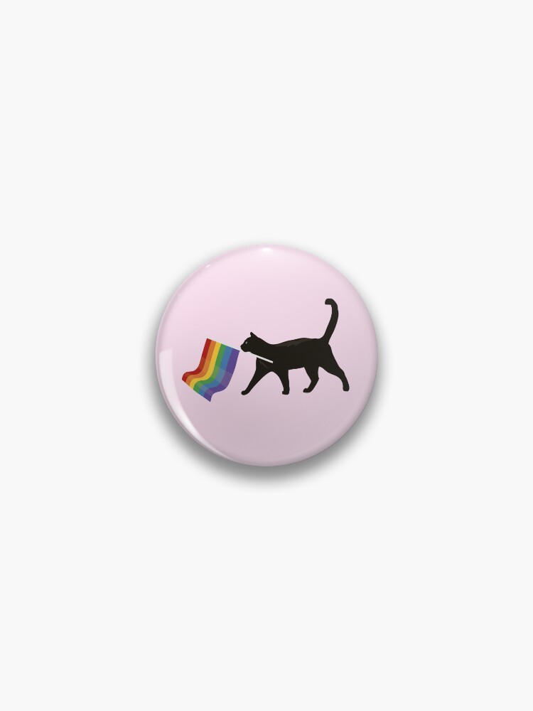 Thumbnail 1 of 3, Pin, a little gay cat friend! designed and sold by WhaleDoodles.