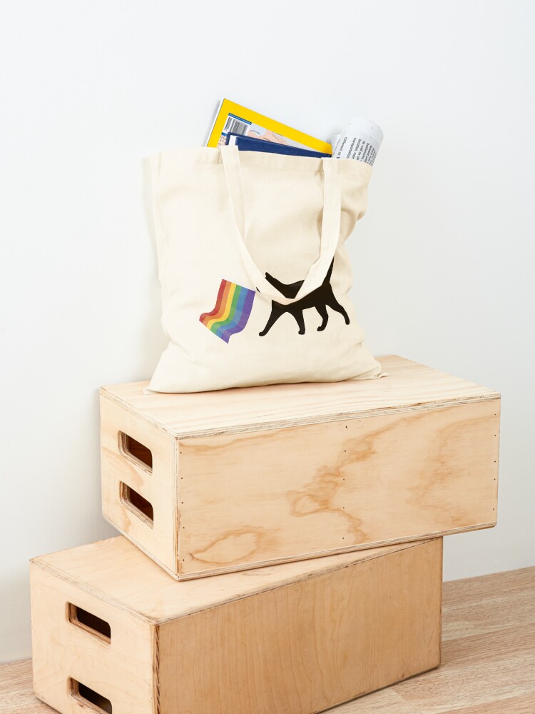 Thumbnail 4 von 5, Stofftasche, ein kleiner schwuler Katzenfreund! designt und verkauft von WhaleDoodles.