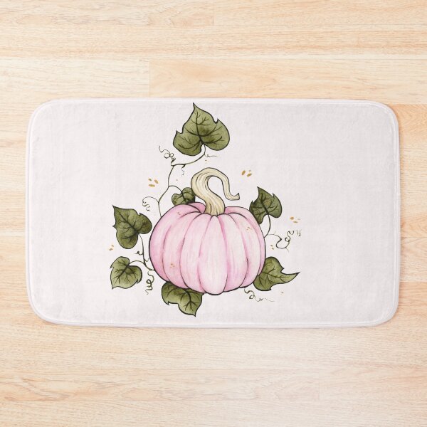 Item preview, Pink Porcelain Doll Pumpkin watercolor painting on blush designed and sold by Ellen Wilberg.