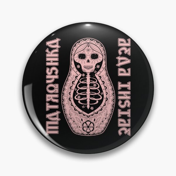 Item preview, Matroyshka, "Dead Inside" Goth Style Skeleton Russian Doll, Pastel Goth Pink designed and sold by Proverbial Wisdom Design.