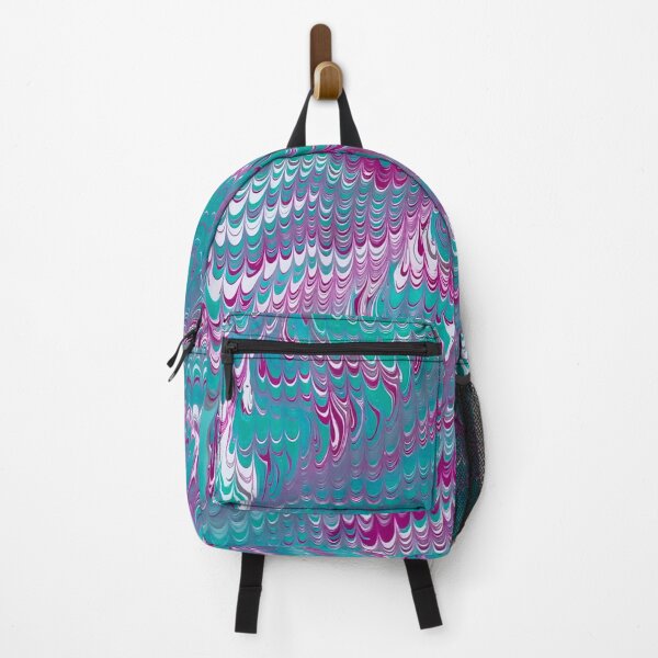 Item preview, blue and purple scalloped marbling  pattern designed and sold by marblingqueen.