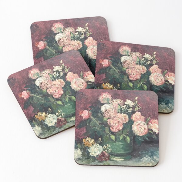 Item preview, Pink Flowers Painting Van Gogh Post-Impressionist Still Life Vintage Art designed and sold by VintageArchive.