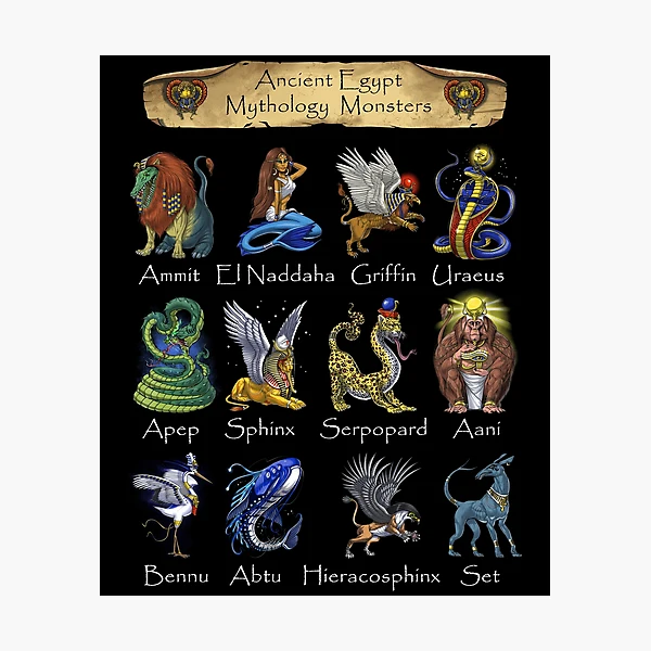 Ancient Egyptian Mythology Monsters" Photographic Print for Sale by  underheaven | Redbubble