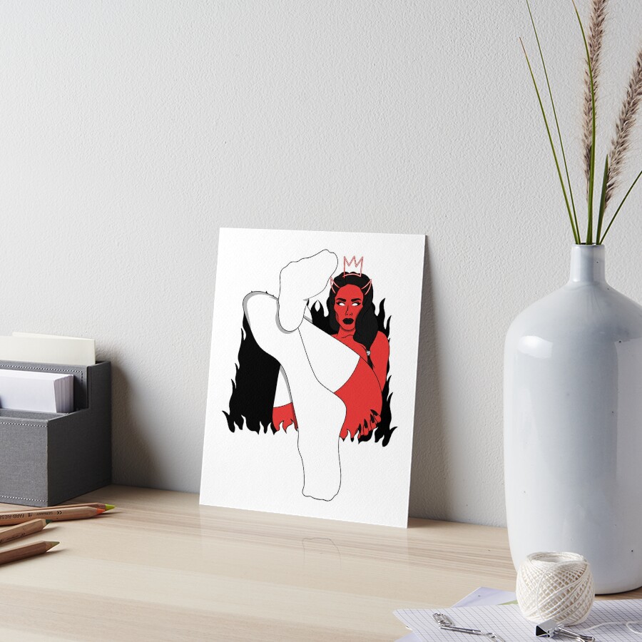 Sexy Female Demon Devil Horns And Crown Filter Illustration Art Board Print For Sale By 