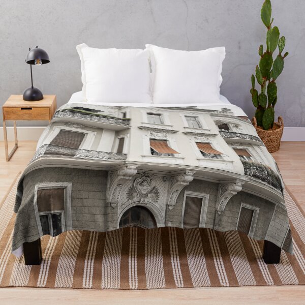 Item preview, Edificio antiguo blanco con balcones y ventanas designed and sold by The Glasses Girl.