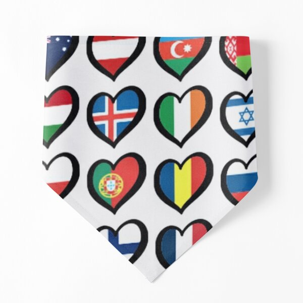Eurovision Song Contest Flags Hearts  Pet Bandana