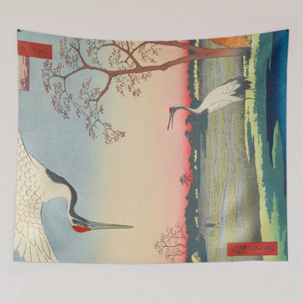 Artikelvorschau, Rotkronenkran Vintage Ukiyo-e Japanische Kunst entworfen und verkauft von VintageArchive.