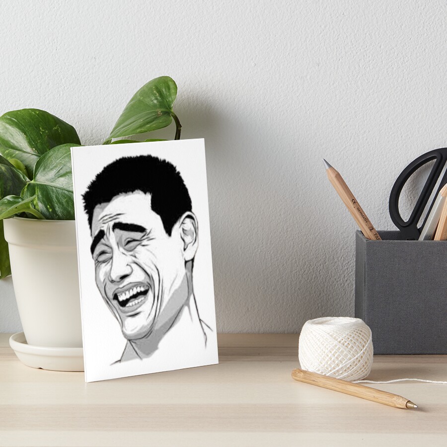 Funny Meme Yao Ming Laughing Face Design Art Board Print By GuyRewind Redbubble